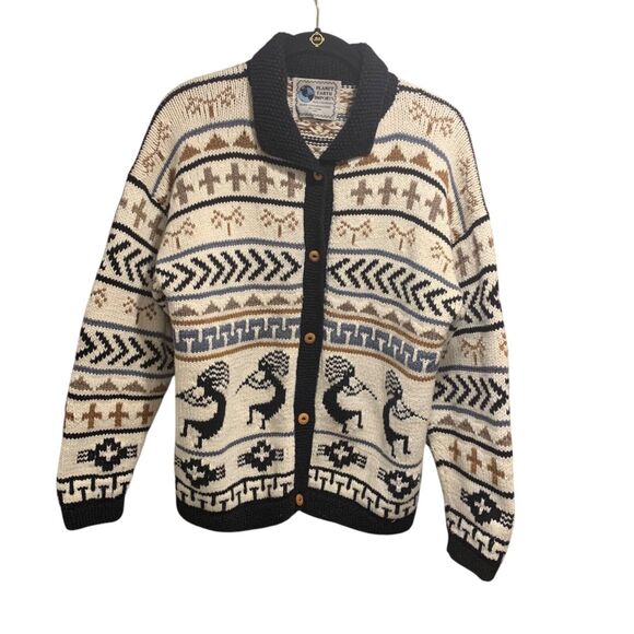 Planet Earth Imports Womens Chunky Button Down Cardigan Sweater 1 Aztec Western - Picture 1 of 8